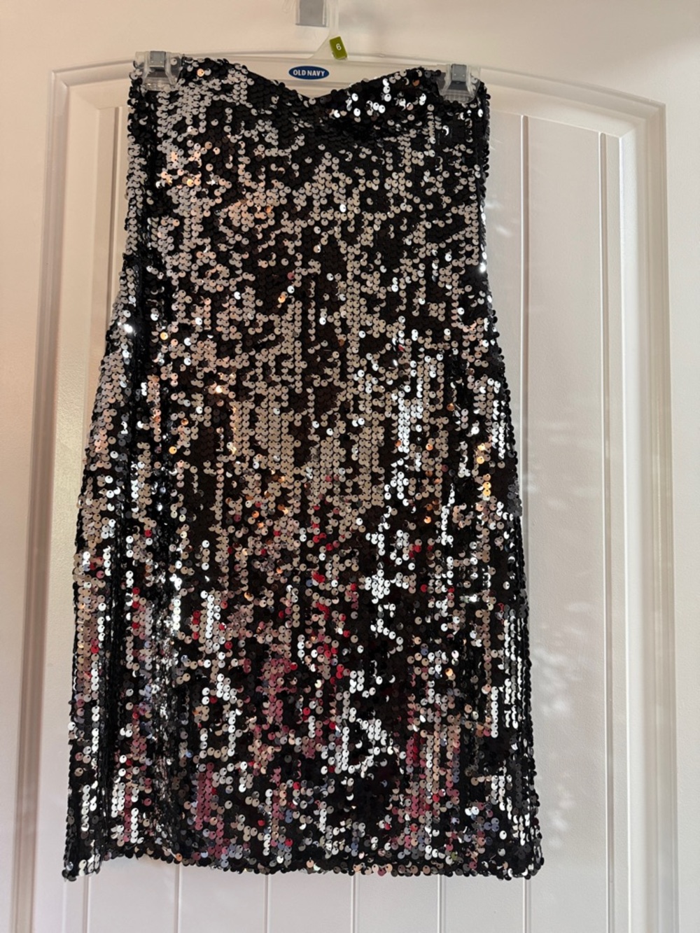 Strapless sequin mini dress